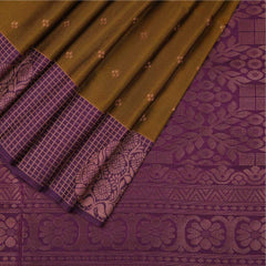 Soft Silk Saree | Yellow with Purple border