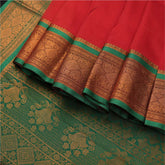 Art Silk Saree | Red with green border