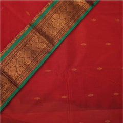 Art Silk Saree | Red with green border