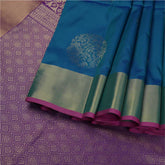 Semi Soft Silk Saree | Blue With Border