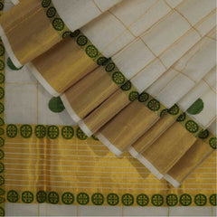 Handloom Cotton Check Saree With Polka Dots