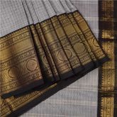 Check Cotton Saree With Golden Jerry