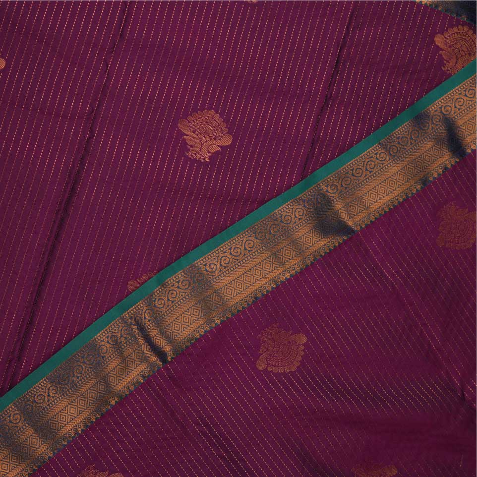 Art Silk Saree | Purple with green border
