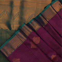 Art Silk Saree | Purple with green border