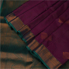 Art Silk Saree | Purple with green border