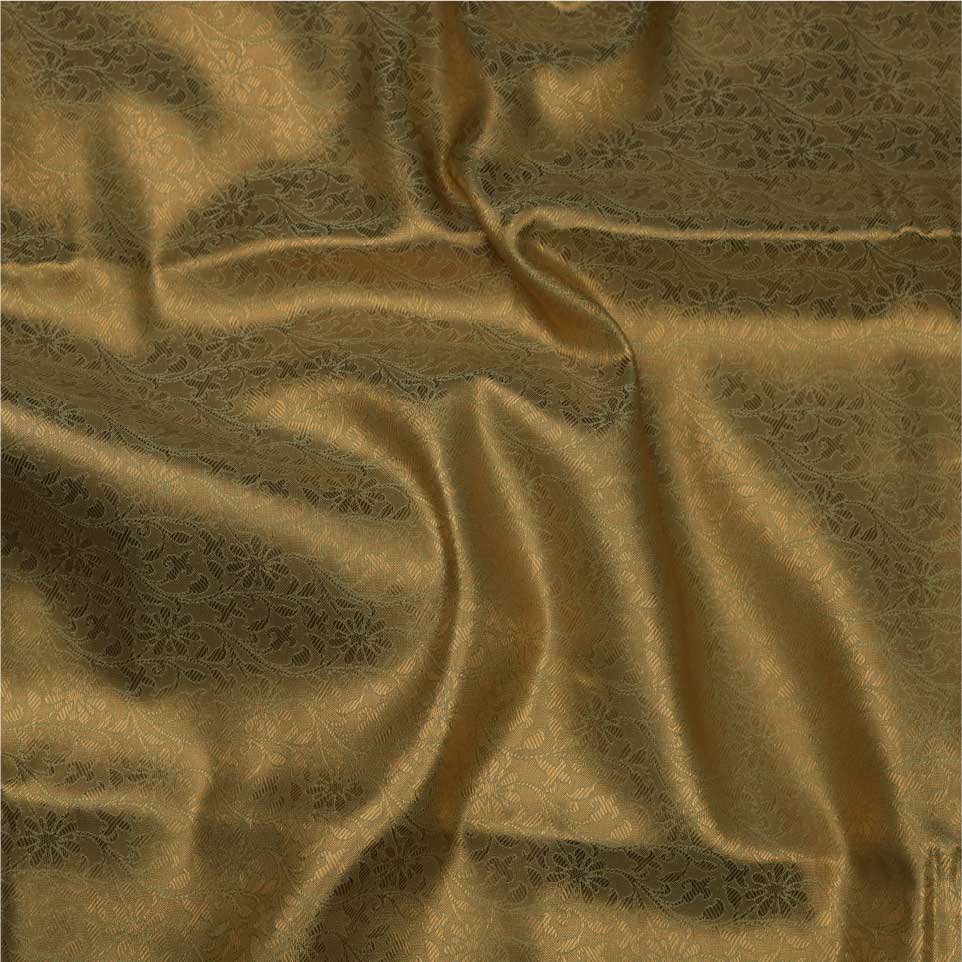 Tissue Silk Saree | Golden With Brown Border