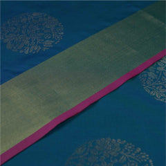 Semi Soft Silk Saree | Blue With Border