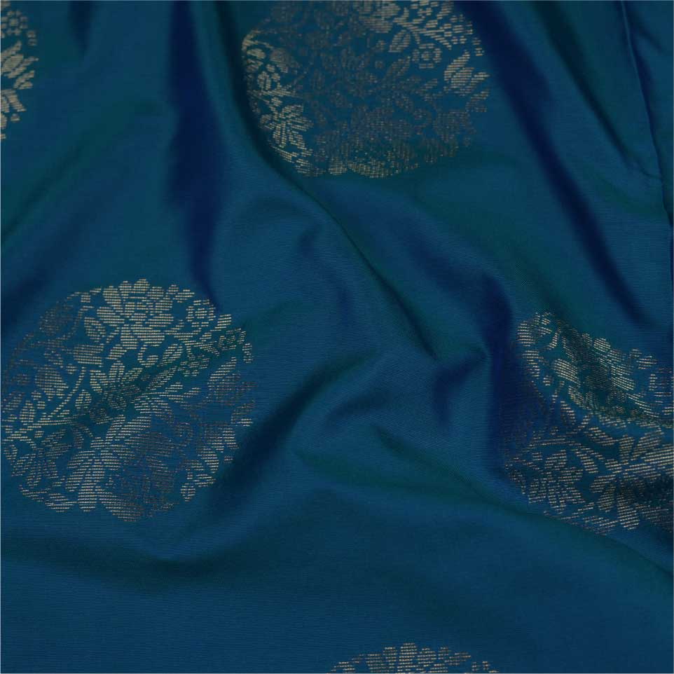 Semi Soft Silk Saree | Blue With Border