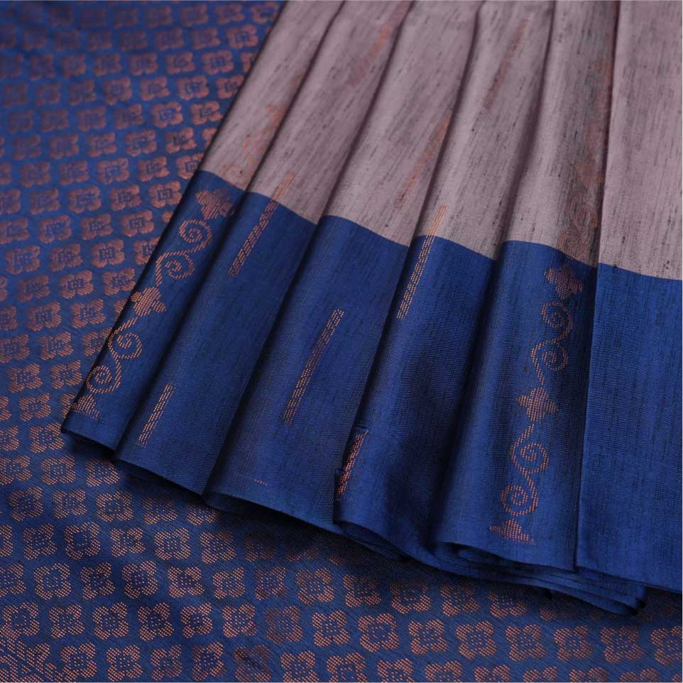 Semi Soft Silk Saree | With Blue Border