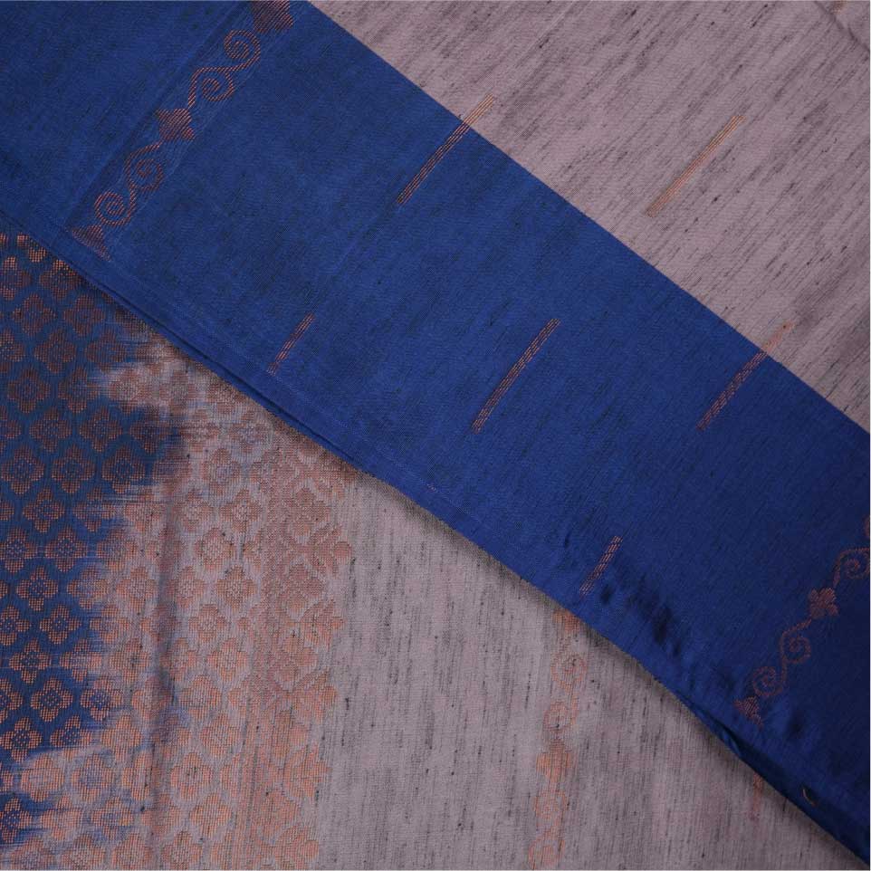 Semi Soft Silk Saree | With Blue Border