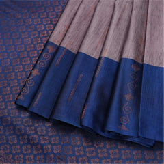 Semi Soft Silk Saree | With Blue Border