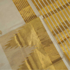 Handloom Cotton Saree With Temple Border