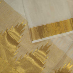 Handloom Cotton Saree With Temple Border