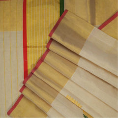 Handloom Tissue Saree With Lotus Print