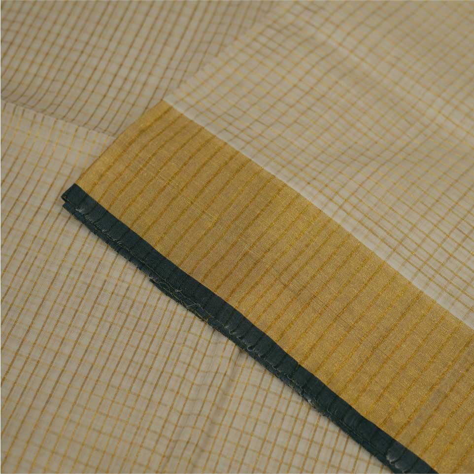 Handloom Cotton Saree With Micro Checks