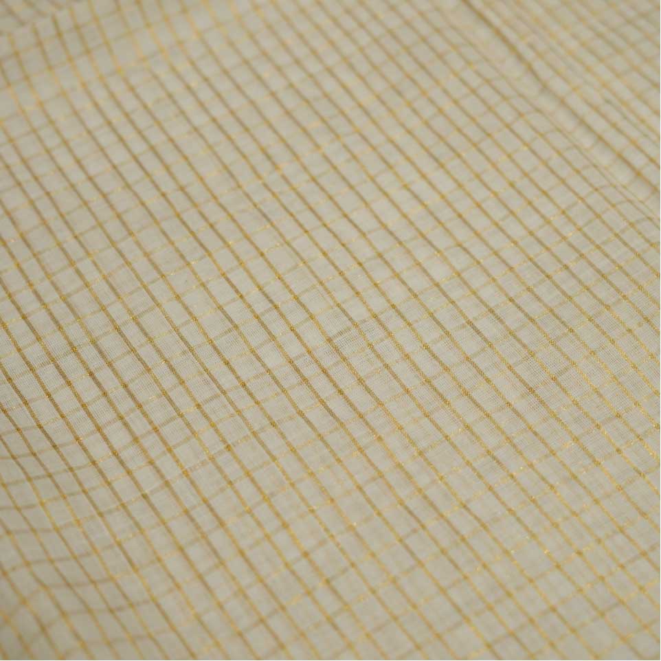 Handloom Cotton Saree With Micro Checks