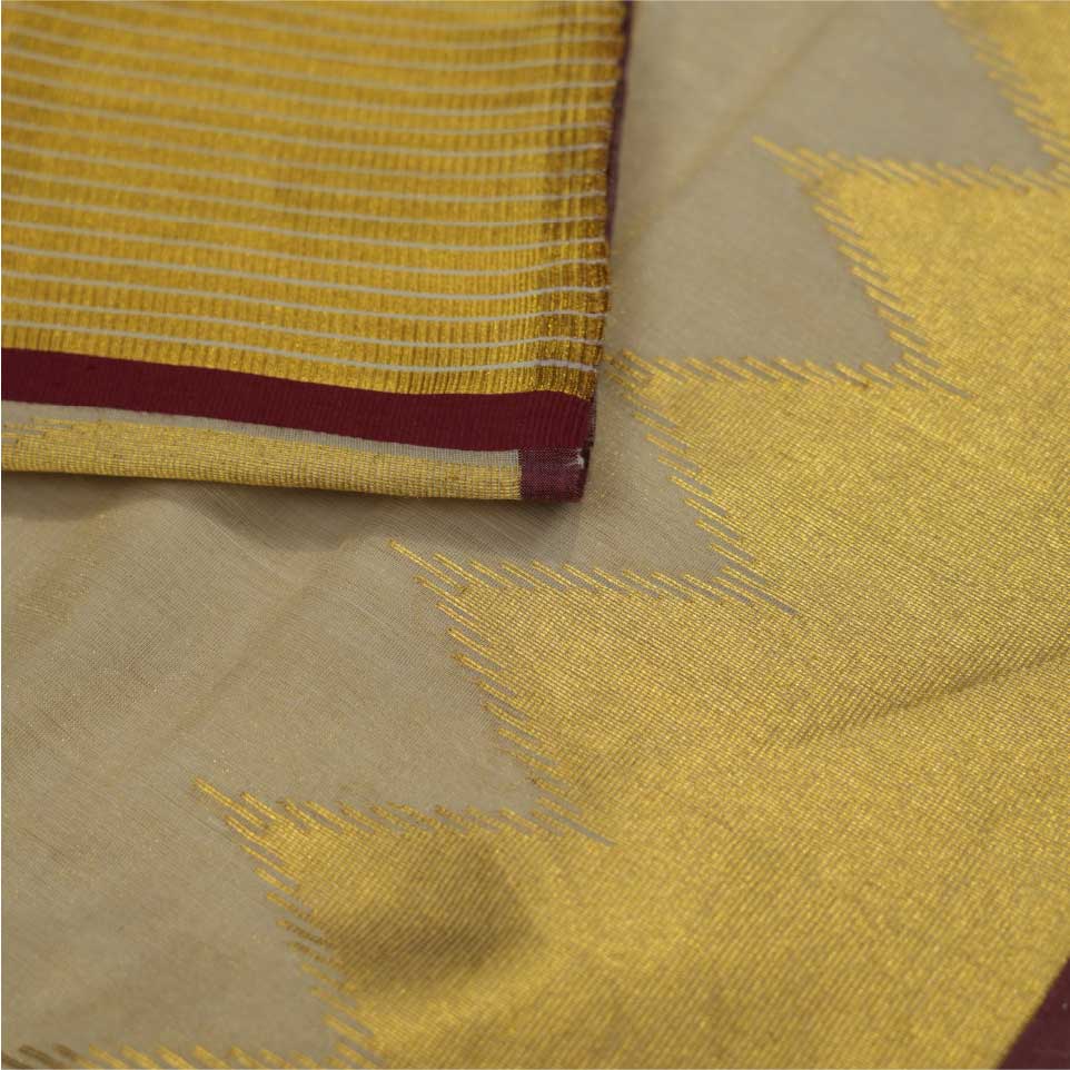 Handloom  Tissue Saree With Temple Border