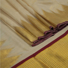 Handloom  Tissue Saree With Temple Border