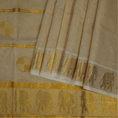 Handloom Tissue Saree With Elephant Jakard Work