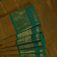 Handloom Cotton Saree with Golden Jerry Bhuta Works