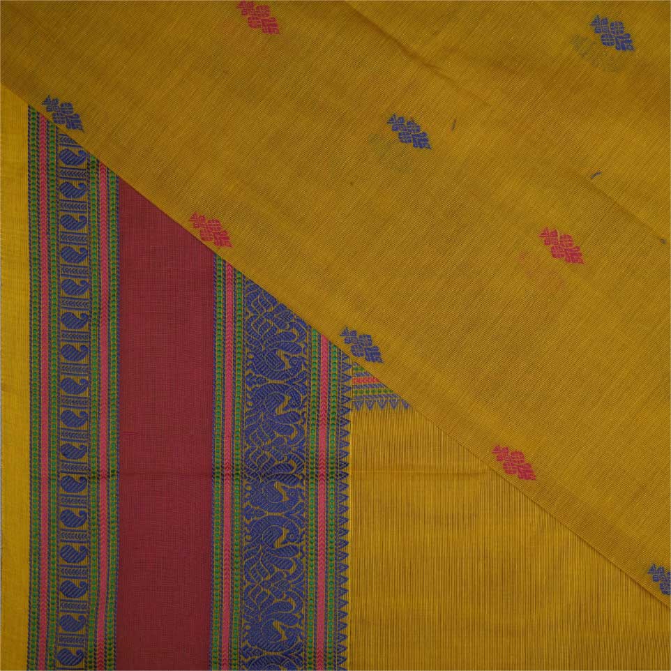 Handloom Cotton Saree with Thread Work Double Border