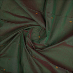 Handloom Cotton Saree with Thread Work | Green & Orange