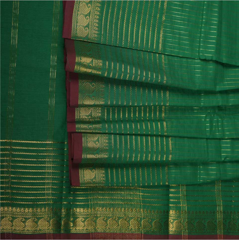 Handloom Cotton Saree | Green