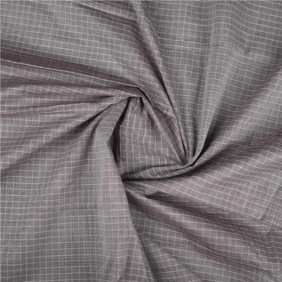 Check Cotton Saree With Golden Jerry